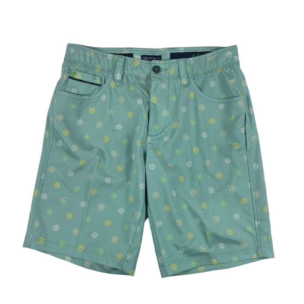 William Murray Green Geometric AOP Performance Mens Golf Shorts Size 30 Straight